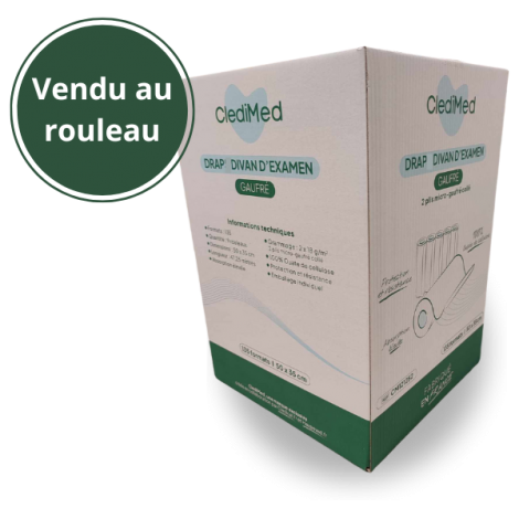 DRAP D'EXAMEN MICRO COLLÉ GAUFRÉ PURE OUATE